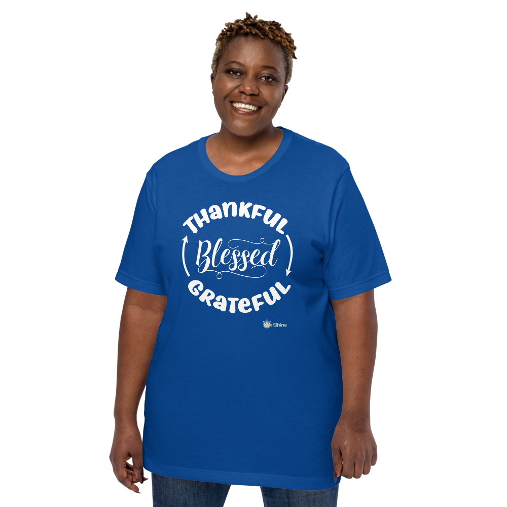 Thankful->Grateful->Blessed - Short Sleeve Tee