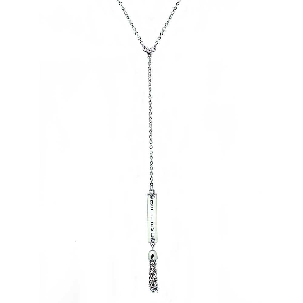 BELIEVE Bar Necklace